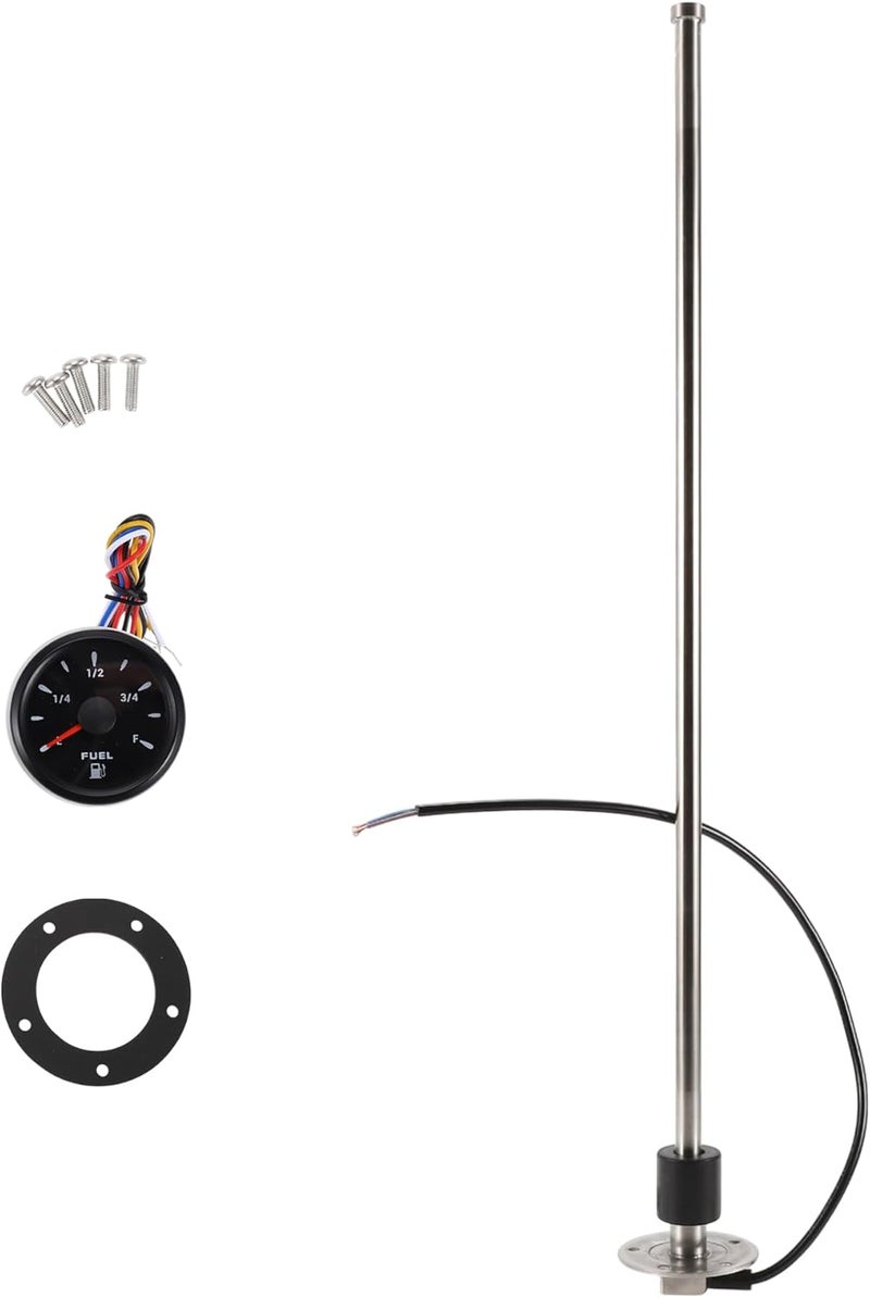 RATCHROLL 1set Fuel Sending Unit and Gauge Kit 650mm Length Boat Fuel Sending Unit Marine Fuel Sender Unit Black Silver Tone Metal 240-33 Ohm - Image 1